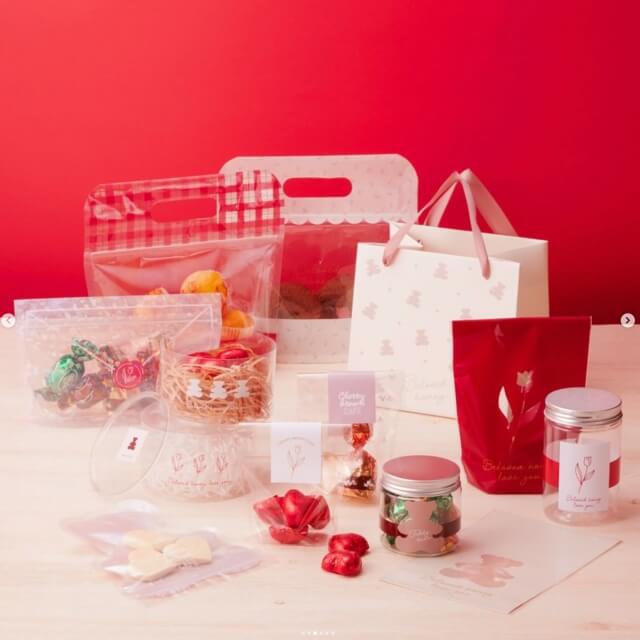 ダイソーバレンタイン手作りチョコグッズ2022「手作りチョコラッピング(チューリップ柄)」