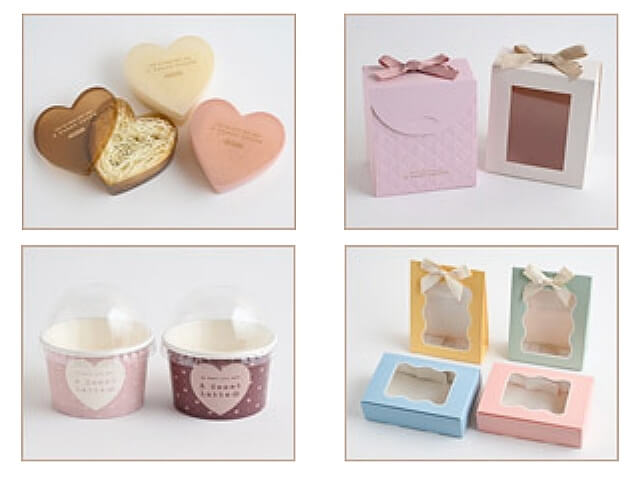 セリアバレンタイングッズ2025「チョコ＆クッキーボックスとカップ」