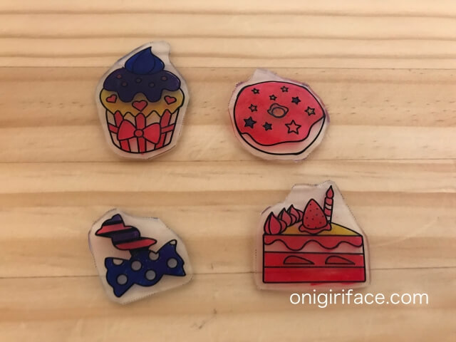 100均ダイソー(Daiso)「イラスト入りプラバンキュコット・スイーツ」完成作品