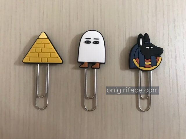 キャンドゥのエジプトグッズ「モチーフ付きクリップ(エジプトのピラミッド・メジェド神・アヌビス神)」