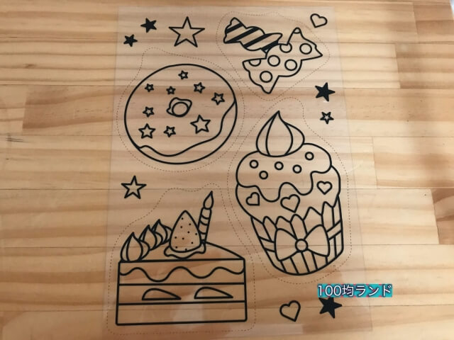 ダイソープラバン・イラスト入りプラバンキュコット「スイーツ」開封