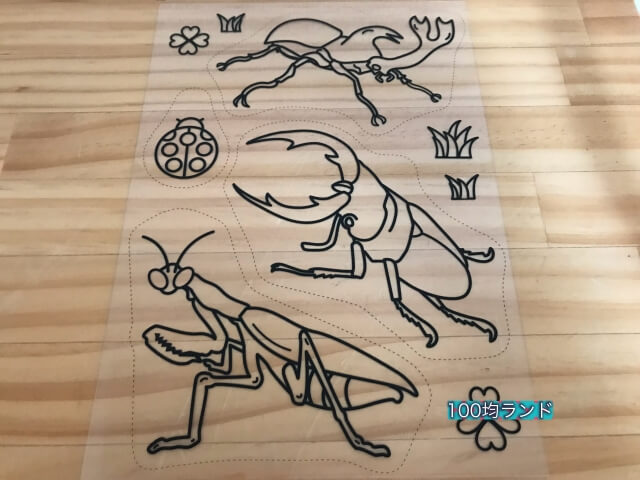 ダイソープラバン・イラスト入りプラバンキュコット「こんちゅう（昆虫）」開封