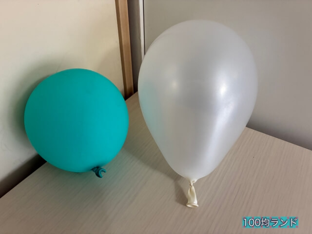100均キャンドゥ（Cando）で購入した誕生日飾り・グッズ「デコレーションバルーン」を膨らませた様子